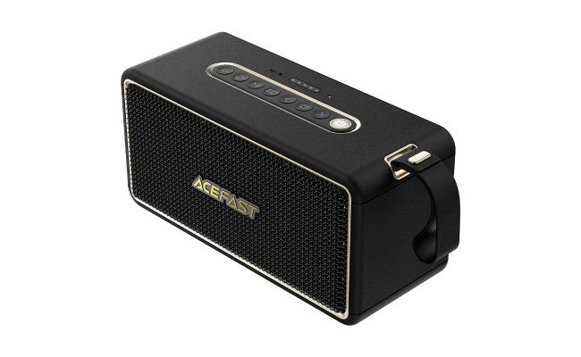 ACEFAST K3 Ultra-Portable Bluetooth-Compatible Speaker IPX6 Waterproof RGB Light Loudspeaker up to 20 hours USB disk, TF card, and AUX - Black